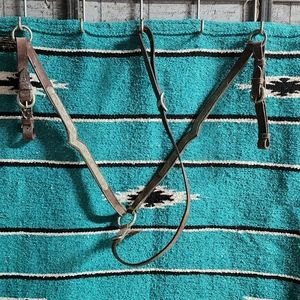 LELeather and silver western breastplate